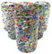Set mit 6 mundgeblasenen mexikanischen Glasgläsern mit Konfetti- und Stein-Design, je 400 ml