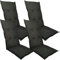 DILUMA Hochlehner Auflage Naxos für Gartenstühle 4er Set 118x49 cm Uni Anthrazit - 6 cm Starke Premium Stuhlauflage mit Komfortschaumkern - Sitzauflage Made in EU