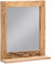 Woodkings® Spiegel 67x75cm Holzrahmen rustikal Akazie massiv Badspiegel Matay Wandspiegel mit Ablage Badmöbel Badezimmermöbel Massivholz