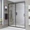 Milano Nero 1600mm Reversible Wet Room Sliding Shower Enclosure Door - Black