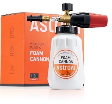 AstroAI Snow Foam Gun, 1L Bottle Adjustable Snow Foam Lance Car Cleaning Kit with 1/4 Quick Connector Sprayer Nozzle for Karcher K Series K2 K3 K4 K5 K6 K7 Pressure Washers