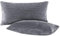 BaSaTex Winter Plüsch Deko Kissenbezüge Kissenhüllen | 2er Pack 40x80 cm | Cashmere-Touch Coral Fleece,Rip-Cord“ |Sofakissen Couchkissen Zierkissenbezug | Reißverschluss | Anthrazit