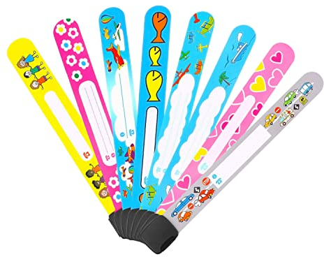 Notfall-Armband für Kinder,8 pcs Notfallarmband Wasserdichtes Sicherheitsarmband-Armbänder Schnapparmband SoS Armband Telefonnummer Kind ID Armbänder Kinderleine,für Jungen Mädchen Kleinkind Baby