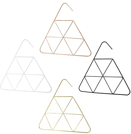 1x Schalhalter Aufhänger Schalbügel Krawattenhalter Kleiderschrank Organizer Gürtelhalter Gürtelbügel Haken Tücher Krawatten Schals Gürtel Socken platzsparend 4mm Rundstahl (Gard Triangel, Schwarz)