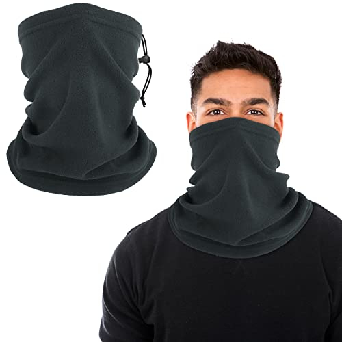 WLLHYF Winter Halswärmer Halstuch Fleece Winddicht Gesichtsmaske Schal Für Winter Outdoor Ski Snowboard Laufen Radfahren Dunkelgrau Einheitsgröße