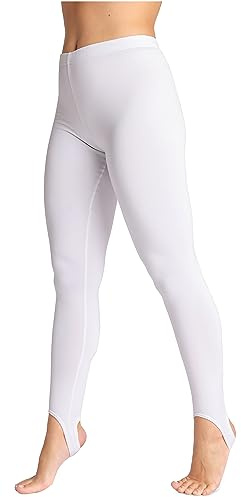 Bellivalini Damen Thermoleggings Leggings mit Fütterung Winterleggings mit Steigbügel BLV50-274 (Weiß, 3XL)
