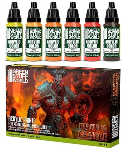 Green Stuff World Kit de peinture pour maquettes et miniatures – Orange flamboyant 10134