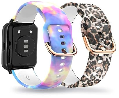 AireWiki Pulseras de silicona de 2 piezas compatibles con Huawei WATCH Fit 2 patrón deportivo suave correa de repuesto para hombre y mujer para Huawei Watch Fit 2 (4)