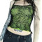 WEITING Personalisiertes Street Top Dark Halloween Sexy Hosenträger Grüne Spinne Element-Grün-S