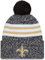 New Era NFL Unisex Erwachsene Offizielle 2023 Sideline Cold Weather Cuffed Pom Beanie Mütze, New Orleans Saints, Einheitsgr��e