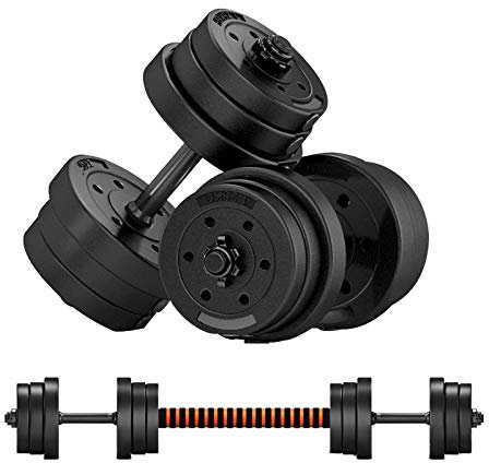 UsmAsk Dumbbell Set 2in1 Innovative Dumbbell Set Dumbbells & Barbell in One, Dumbbells in from Cast Iron Effective Fitness Strength Training - 10/20/30kg Free Weight Adjustment