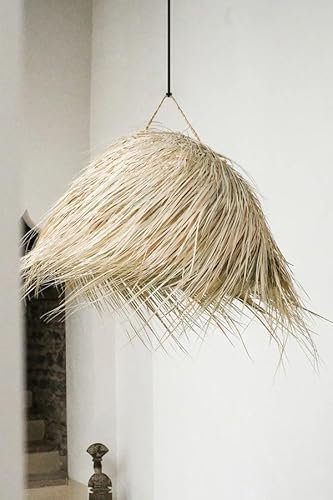Generico La Maison Unique: Lustre Pendentif En Palmier Naturel Osier Maroc Décor à La Main - Créer une Environnement Exotique avec un Design Charmant (25x35)