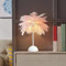 YUANGANG Lampe de chevet en plumes avec lumières LED pour décoration de chambre à coucher (rose)
