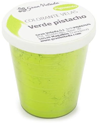 Colorante en Polvo Verde Pistacho para Velas | Pigmento de Alto Rendiento, No Migra ni Obstruye la Mecha | Ideal para Colores Vivos y Duraderos | Uso Profesional | 150 cc