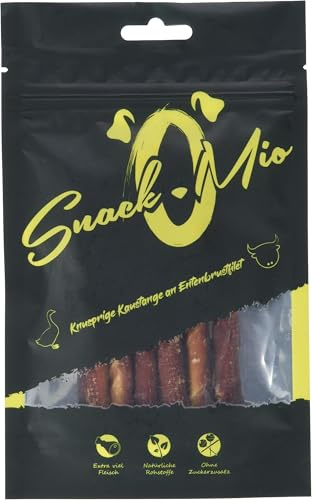 SNACKOMIO - Friandise Premium pour Chiens - Barre à mâcher croustillante au magret de Canard, sans céréales, 5 Paquet (1 x 70g)