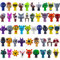 Kouipoie Sprunki Spielzeugfiguren Set, Bunte Sprunki Action Figures für Kinder und Erwachsene, Gamer und Deko, Ideal für Weihnachten und Geburtstage (48PCS)