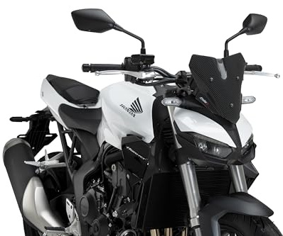 Puig 22381J New Generation Sport; aerodynamic sport windscreen; made of high-resistance PMMA; includes metal brackets and TÜV approval, Matte Black