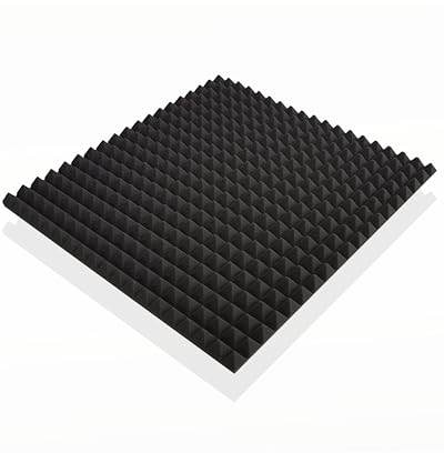 Pyramiden-Schaumstoff, Platte, ca. 50x50x3cm, Anthrazit Schwarz, B-Ware, Noppenschaumstoff