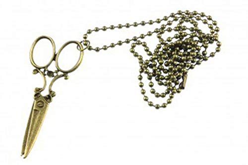 Miniblings Schere Kette Nähen Schneiderin 80cm Scherenkette Schneider Frisör 6cm - Handmade Modeschmuck - Kugelkette versilbert