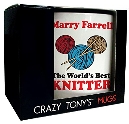 CRAZY TONY'S World's Best Knitter Mug Gift Knitting Enthusiasts Grandma Mum Knitters Present
