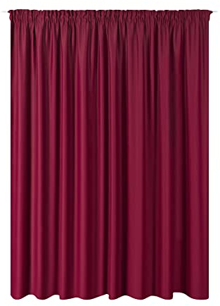 JEMIDI Vorhang Blickdicht 300x245cm - Gardine mit Kräuselband Universalband - 100% Polyester Schal lang für Wohnzimmer Schlafzimmer - Bordeaux