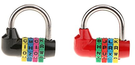 Homyl 2pcs Serrure à Combinaison Cadenas Réarmable à 4 Lettres pour Valise, Coffre à Outils, Bagage, Casier Sportif, Etui, Boîte à Outils