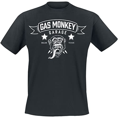 Gas Monkey Garage Explosion Uomo T-Shirt Nero S 100% Cotone Regular
