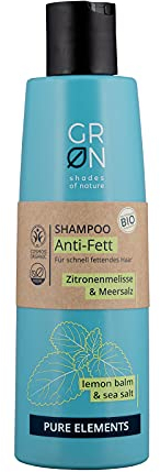 GRN shades of Nature [GRÜN] Biokosmetik Shampoo Anti-Fett - Meersalz & Bio-Zitronenmelisse - für schnell fettendes Haar - vegan, 250 ml