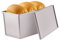 CHEFMADE Pullman Loaf Pan with Lid, 1Lb Dough Capacity Non-Stick Rectangle Flat Toast Box for Oven Baking 4.2 x 7.7x 4.4(Champagne Gold)
