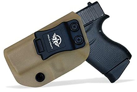 IWB Tactical KYDEX Pistolenholster Für: Glock 43 / Glock 43X Pistolenhalfter Hängend Verdeckte/Versteckte Pistole Case Waffenholster (Tan, Left Hand Draw (IWB))