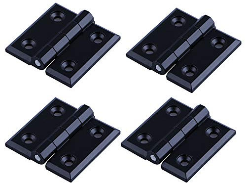 YOFASEN Bisagras Plegables - 4PCS Bisagras de Puerta de Hardware para Puerta de Armario Doméstico, Aleación de Zinc, Negro, 50 * 50 * 6mm