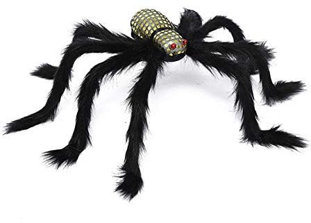Chiatai Halloween Large Spider Decoration,75cm Giant Huge Horror Skeleton Prank Prop Red Eyes Golden Spider