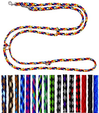 Hundeleine kleine Hunde bis 15 Kg/Doppelleine 4-Fach verstellbar 2,40m / 2,80m / 3,50m Führleine sehr leicht & robust (3,50m 4-Fach verstellbar, Navajo (8 Farben))