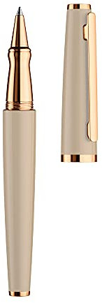 Otto Hutt Tintenroller D06 Aluminium Sand-Rosegold 14cm, Minengröße M, Schriftfarbe Blau, 009-11306, Mehrfarbig