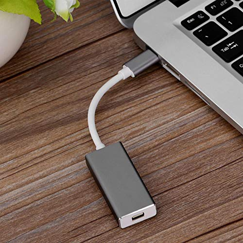Adaptateur USB C vers Mini DisplayPort (4K@60Hz), Convertisseur Type C vers Mini DP Compatible avec Ordinateurs Portables USB-C vers Un écran LED de cinéma, Moniteur, projecteur (Gris)