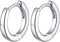 Bestyle Ohrringe Silber 925 Creolen Weißgold Klein Huggie Kreolen Hoop Klappcreolen für Damen Mädchen Runde Ohrschmuck Geschenk für Damen Mädchen