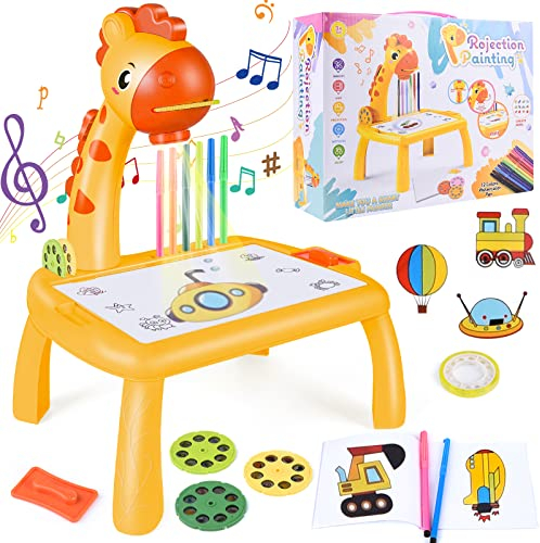 FORMIZON Projektion Zeichentafel Kinder, Zeichenprojektor für Kinder von 3-9 Jahren, Zeichenbrett Projektor Kinder Tisch, Tischplatte Smart Projektor Malset, Trace and Draw Toy Lernen Lernspielzeug