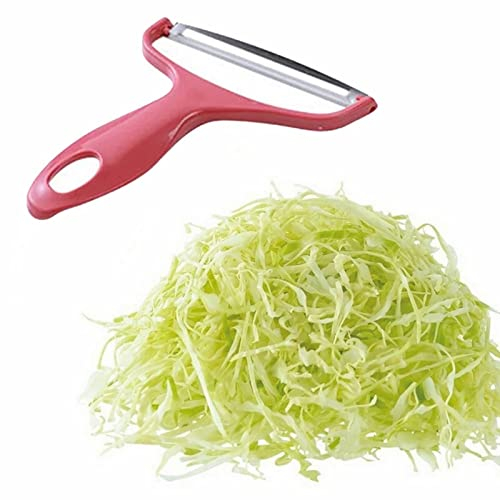 Cabbage Filling Cutter Cutting Cabbage Manual Shredder Vegetable Peeler Fruit Peeler Wide Mouth Peeler Vegetables Fruit Stainless Steel Knife Cabbage Graters Salad Potato Slicer (Red)