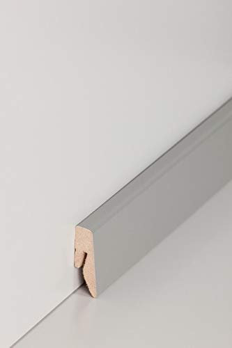 PROVISTON | plinthe MDF | bord carré | 15 x 40 x 2500 mm | MDF mélaminé| gris pierre | plinthe MDF moderne | 2,5 m