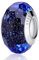 Nbsameng Breloque en Verre de Murano, Coupe Polygonale Charms pour Bracelets et Chaînes pour Femme, Charm en Argent à 925, Breloques Compatibles Pandora, Gnoce et Trollbeads,Bleu vif