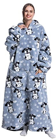 Shamdon Home Collection Lange Hoodie Decke für Damen Herren, Tragbare Decke mit Ärmeln und Kapuze, Erwachsene Oversized XXL Riesen Übergroßer Warm Deckenpullover