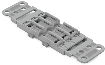 WAGO Befestigungsadapter mit Zugentlastung, 3 Anschlüsse, für 221 Inline-Anschluss mit Hebel, für Schraubmontage, Grau, 221-2503 (5 Stück)