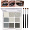 Smoky Eyes Eyeshadow Palette, 9 Colours Black Gray Eye Shadows Palette, Highly Pigmented Colours Make-up Palettes Matte Shimmer Eyeshadow Makeup, Cool Smoky Eye Shadow Pallets for Women, with Brushes