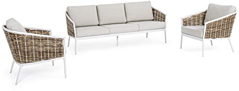 BIZZOTTO Wohnzimmer für den Außenbereich, Set Maribela, 2 Sessel und 1 Sofa