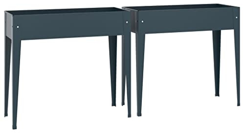 vidaXL Pflanzkübel 2 STK., Hochbeet für Garten Balkon Terrasse, Blumenkasten zum Selber Bauen, Pflanzkasten Gemüsebeet, Verzinkter Stahl