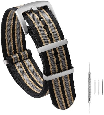 watchdives Nylon-Uhrenarmband 18 mm 20 mm 22 mm, Mehrfarbig Ersatz-Uhrenarmbänder für Herren und Damen