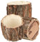 Cabilock Pot de Fleurs en Naturel Lot de 3 Jardinières Rustiques de Bûches Décoration Artistique pour Plantes Intérieur ou Extérieur 9 X 8 Cm