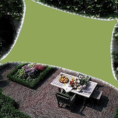 AdeptT Sonnensegel mit LED-Licht, rechteckig, Sonnenschutz, Markisendach, wasserdichtes Sonnensegel für den Garten im Freien, Grün,2 * 2m