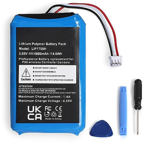 SHAWOROCE 4000mAh 3,65V Akku Kompatibel mit Sony PS5 Playstation 5 DualSense Wireless Controller Wiederaufladbare Hohe Kapazität Li-po Ersatzakku Batterie Set