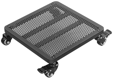 Transportadores de Macetas de Metal Cuadrado, Base con Ruedas para Macetas, Soporte para Macetas con Ruedas con Frenos, Base con Ruedas Carga Pesada, Exterior,Negro. (30 * 30cm)